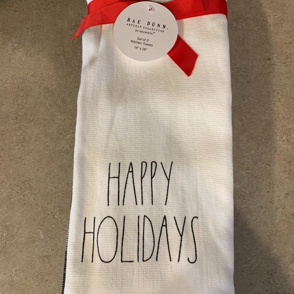Rae Dunn Christmas Oversize Kitchen Hand towel set/bundle
